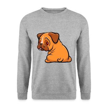 Carlin - Chien Fan - Cadeau - Sweat-shirt Unisexe - gris chiné - Devant - Alina (178cm) & Michal (187cm)