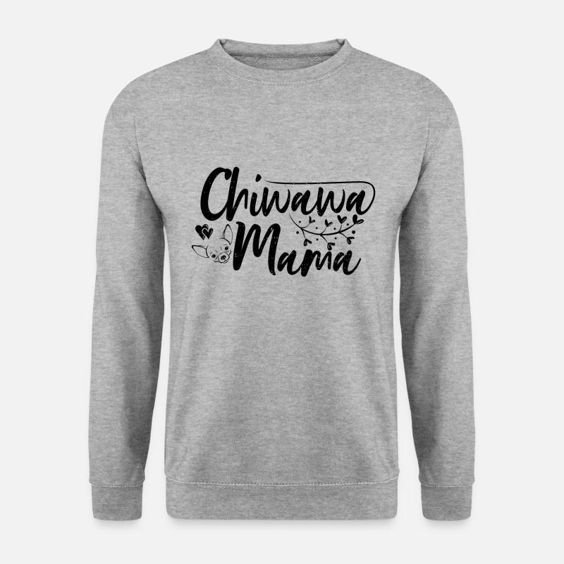 Chiwawa Mama - Hunde - Unisex Pullover - Weißgrau meliert