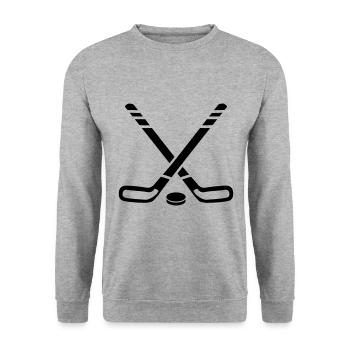 Bâtons de hockey sur glace - Sweat-shirt Unisexe - gris chiné - Devant - Alina (178cm) & Michal (187cm)