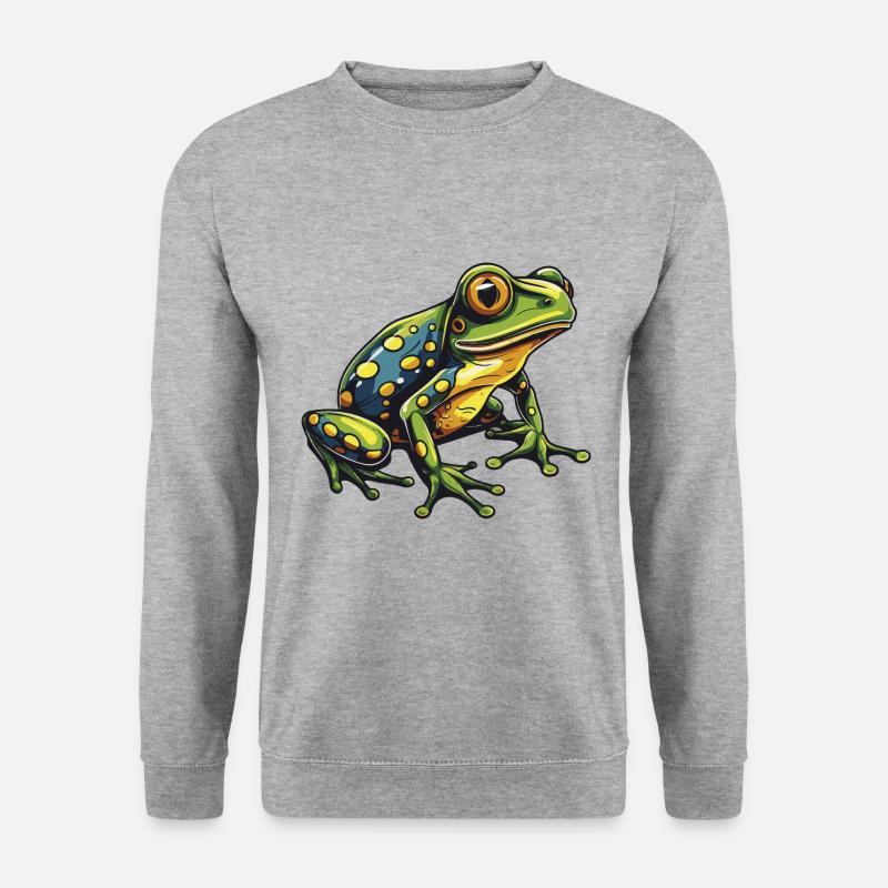 Frosch Kopf - Unisex Pullover - Weißgrau meliert