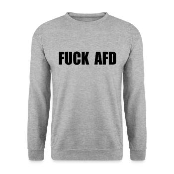 Fuck afd - Unisex Sweatshirt - salt & pepper - Front - Alina (178cm) & Michal (187cm)