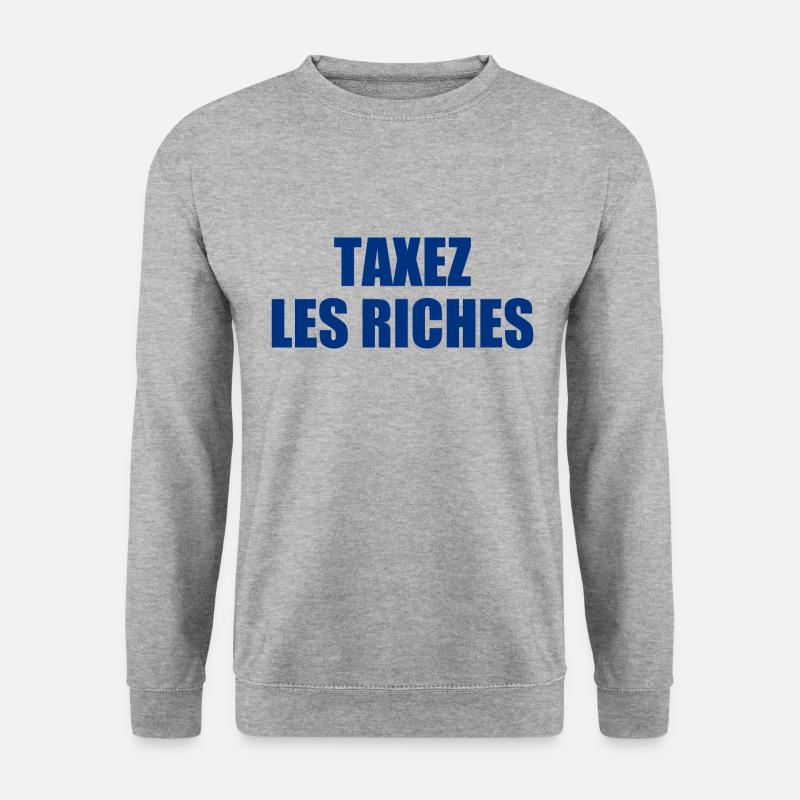 Besteuerung der Reichen - Unisex Pullover - Weißgrau meliert