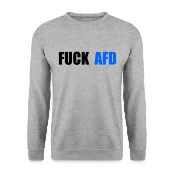 Fuck afd - Unisex Sweatshirt - salt & pepper - Front - Alina (178cm) & Michal (187cm)