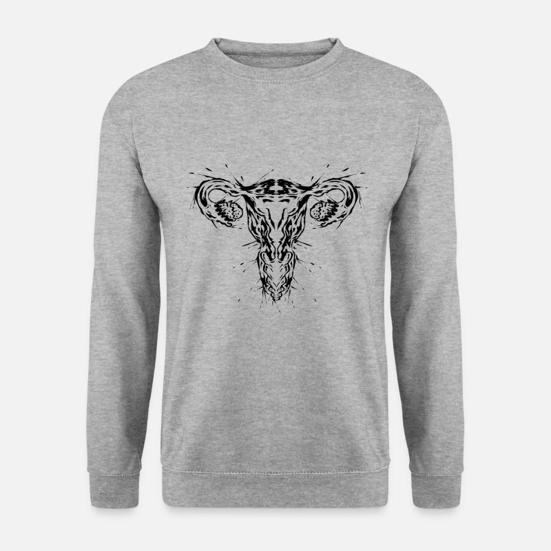 Gebärmutter Uterus Feminismus - Unisex Pullover - Weißgrau meliert