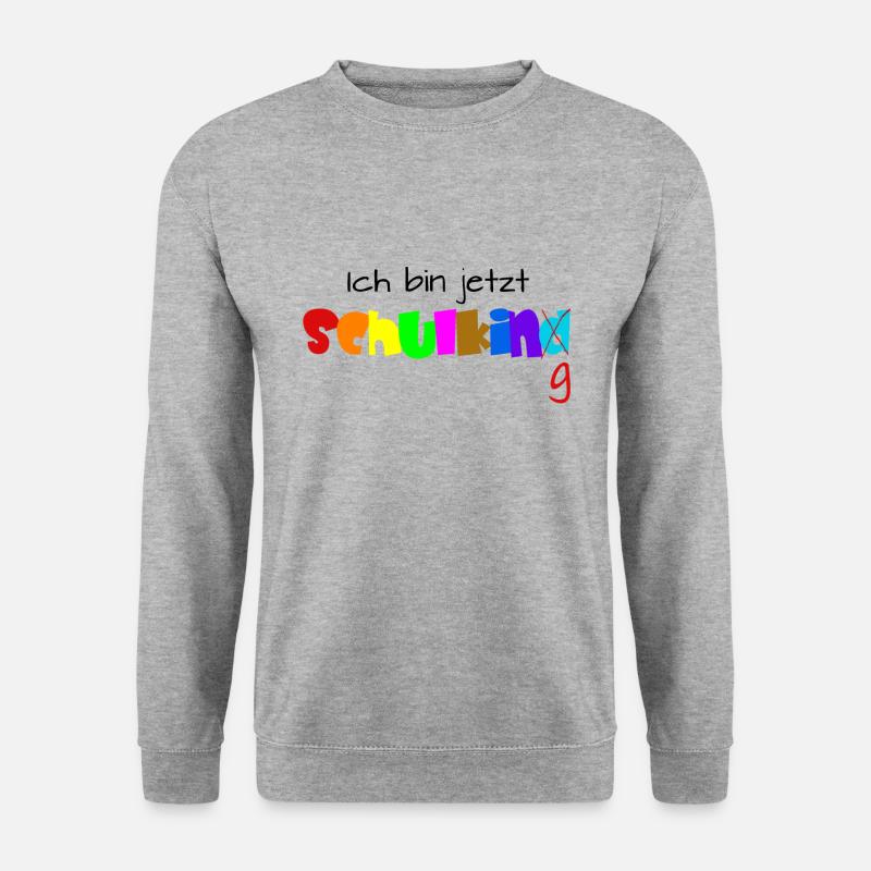 Einschulung Spruch - Unisex Pullover - Weißgrau meliert