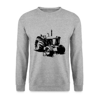 Traktor Farmer Symbol Bauer - Unisex Pullover - Weißgrau meliert - Vorne - Alina (178cm) & Michal (187cm)