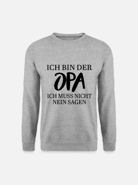 Muss nicht nein sagen Opa - Unisex Pullover - Weißgrau meliert