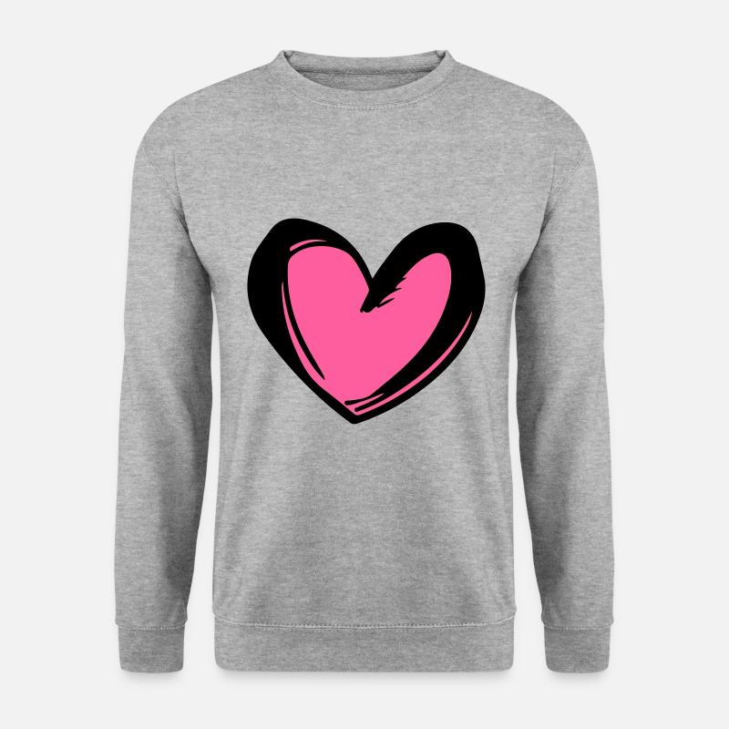 Herz Symbol Illustration - Unisex Pullover - Weißgrau meliert