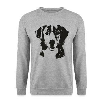 Dog Face - Unisex Sweatshirt - salt & pepper - Front - Alina (178cm) & Michal (187cm)
