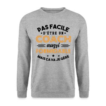 Cadeau Formidable pour Coach Formidable - Sweat-shirt Unisexe - gris chiné - Devant - Alina (178cm) & Michal (187cm)