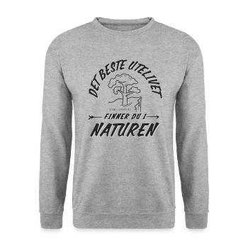 THE BEST OUTDOOR LIFE IS IN NATURE - T-SHIRT - Unisex Sweatshirt - salt & pepper - Front - Alina (178cm) & Michal (187cm)