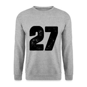 Maillot à 27 chiffres - Sweat-shirt Unisexe - gris chiné - Devant - Alina (178cm) & Michal (187cm)
