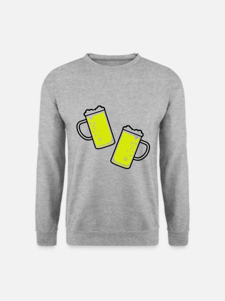 Bierglas Bierkrug Bier - Unisex Pullover - Weißgrau meliert