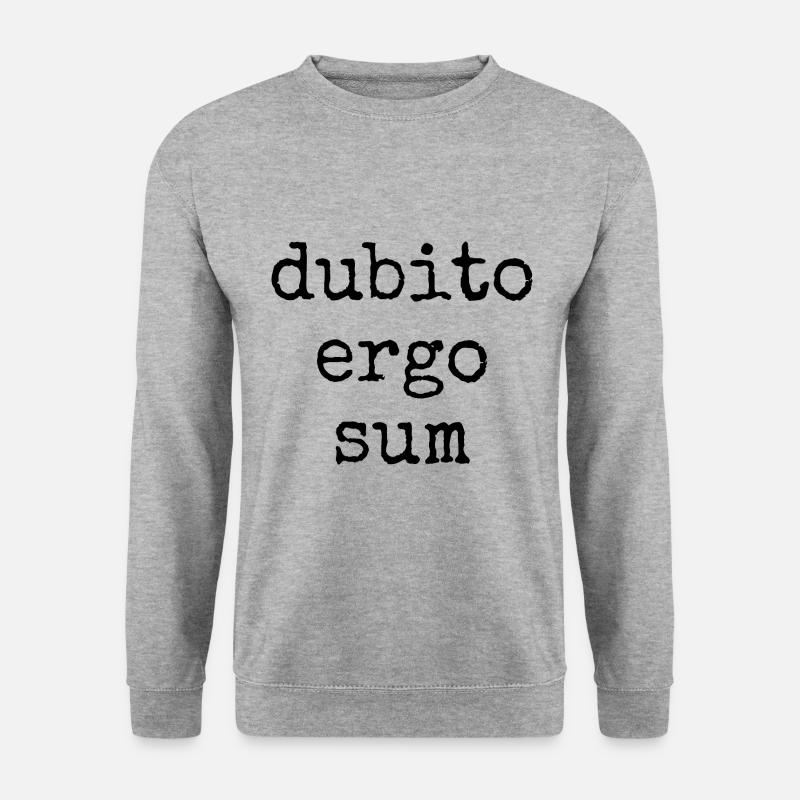dubito ergo sum - ich zweifle also bin ich -Spruch - Unisex Pullover - Weißgrau meliert