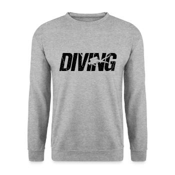 Tauchen Dive Diving - Unisex Pullover - Weißgrau meliert - Vorne - Alina (178cm) & Michal (187cm)