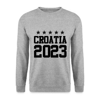 Croatia 2023 - Unisex Sweatshirt - salt & pepper - Front - Alina (178cm) & Michal (187cm)