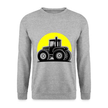 Tractor Icon Farmer Icon - Unisex Sweatshirt - salt & pepper - Front - Alina (178cm) & Michal (187cm)