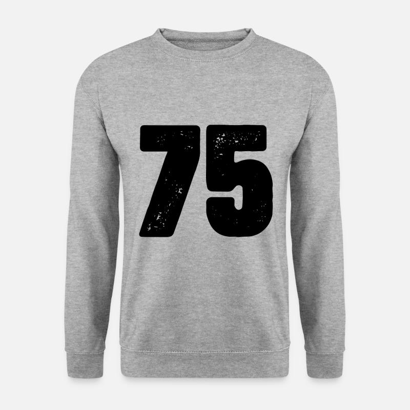 75 Zahl Trikot - Unisex Pullover - Weißgrau meliert