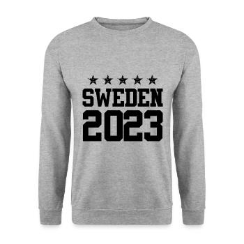 Suède 2023 - Sweat-shirt Unisexe - gris chiné - Devant - Alina (178cm) & Michal (187cm)