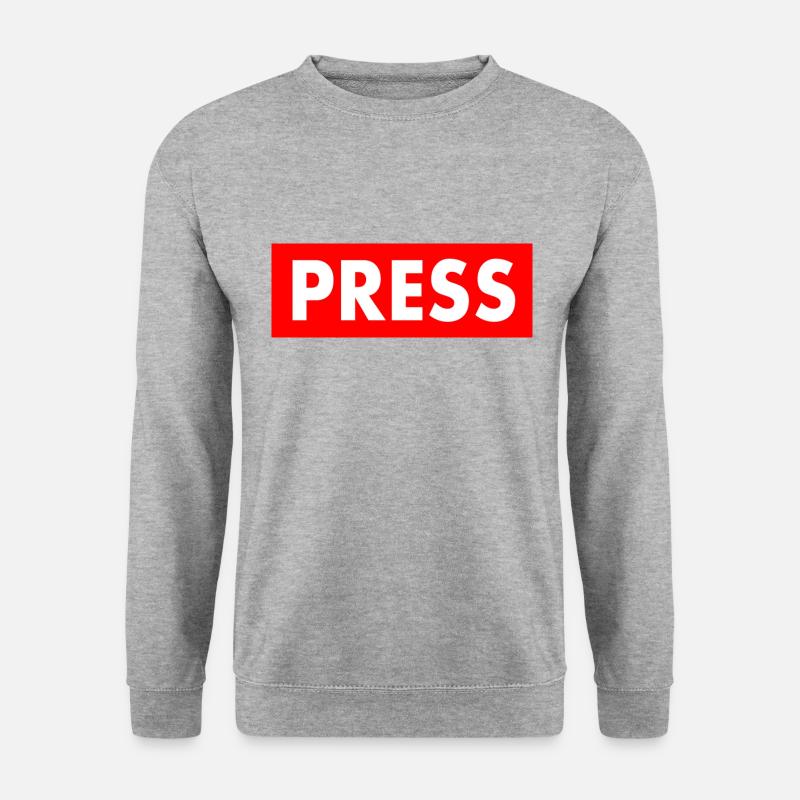 Press - Unisex Pullover - Weißgrau meliert