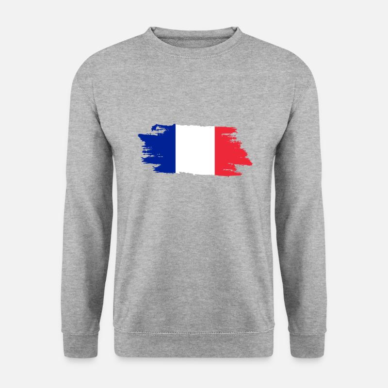 France Flag - Unisex Pullover - Weißgrau meliert