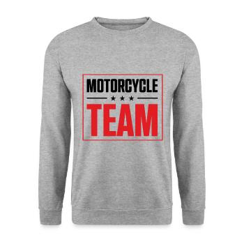 Motorcycle Team - Unisex Pullover - Weißgrau meliert - Vorne - Alina (178cm) & Michal (187cm)