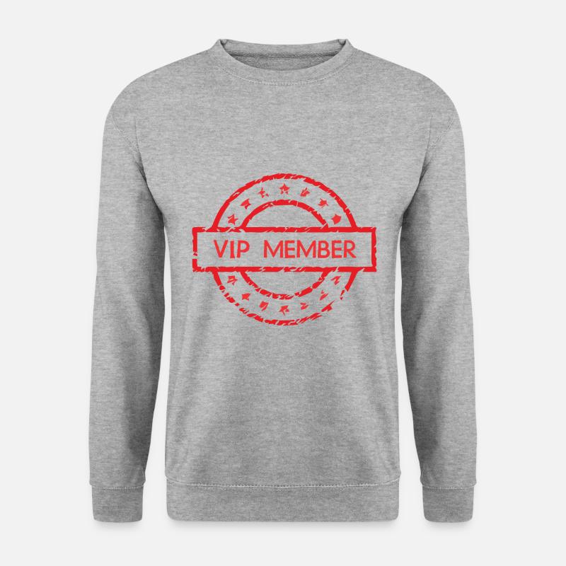 Vip Mitglied - Unisex Pullover - Weißgrau meliert