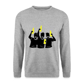 Bachelor Groom Team Bachelors - Sweat-shirt Unisexe - gris chiné - Devant - Alina (178cm) & Michal (187cm)
