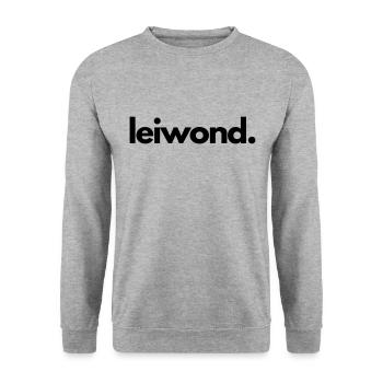 Leiwond | Österreichischer Dialekt | Mundart - Unisex Pullover - Weißgrau meliert - Vorne - Alina (178cm) & Michal (187cm)