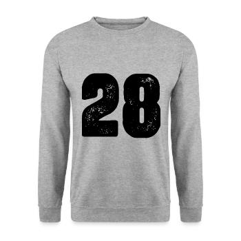 28 Number jersey - Unisex Sweatshirt - salt & pepper - Front - Alina (178cm) & Michal (187cm)