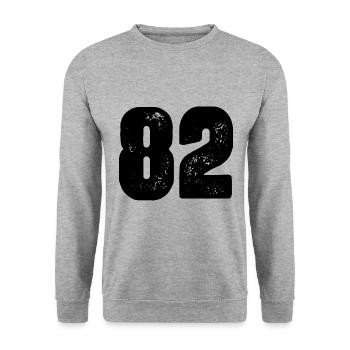 82 number jersey - Unisex Sweatshirt - salt & pepper - Front - Alina (178cm) & Michal (187cm)