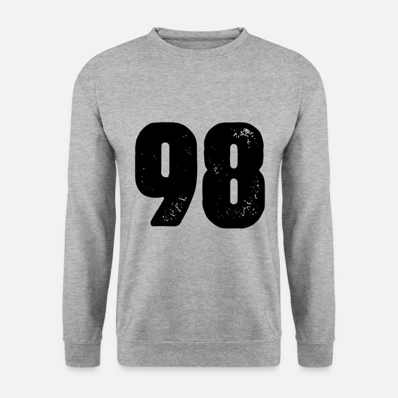 98 Zahl Trikot - Unisex Pullover - Weißgrau meliert