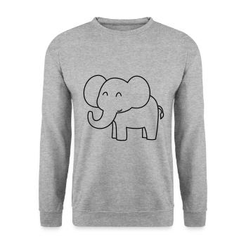 Elephant Comic - Unisex Sweatshirt - salt & pepper - Front - Alina (178cm) & Michal (187cm)