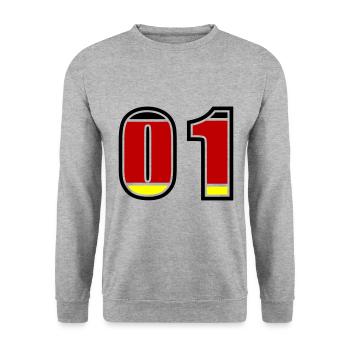 1 Number Germany Jersey - Unisex Sweatshirt - salt & pepper - Front - Alina (178cm) & Michal (187cm)