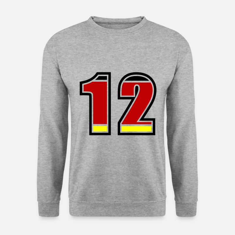 12 Nummer Deutschland Trikot - Unisex Pullover - Weißgrau meliert