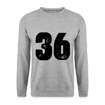 36 Number jersey - Unisex Sweatshirt - salt & pepper - Front - Alina (178cm) & Michal (187cm)