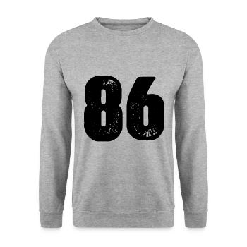 86 number jersey - Unisex Sweatshirt - salt & pepper - Front - Alina (178cm) & Michal (187cm)