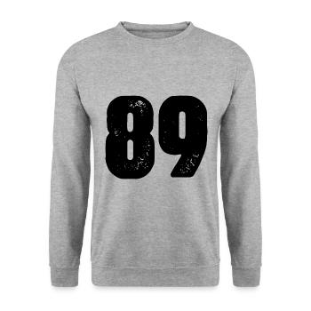 89 number jersey - Unisex Sweatshirt - salt & pepper - Front - Alina (178cm) & Michal (187cm)