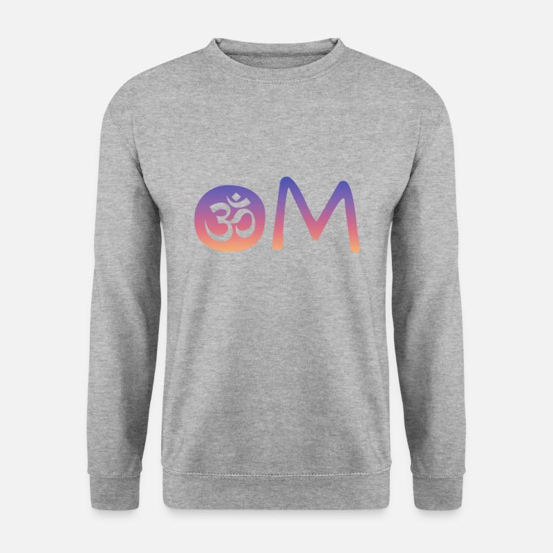 Om - Unisex Pullover - Weißgrau meliert