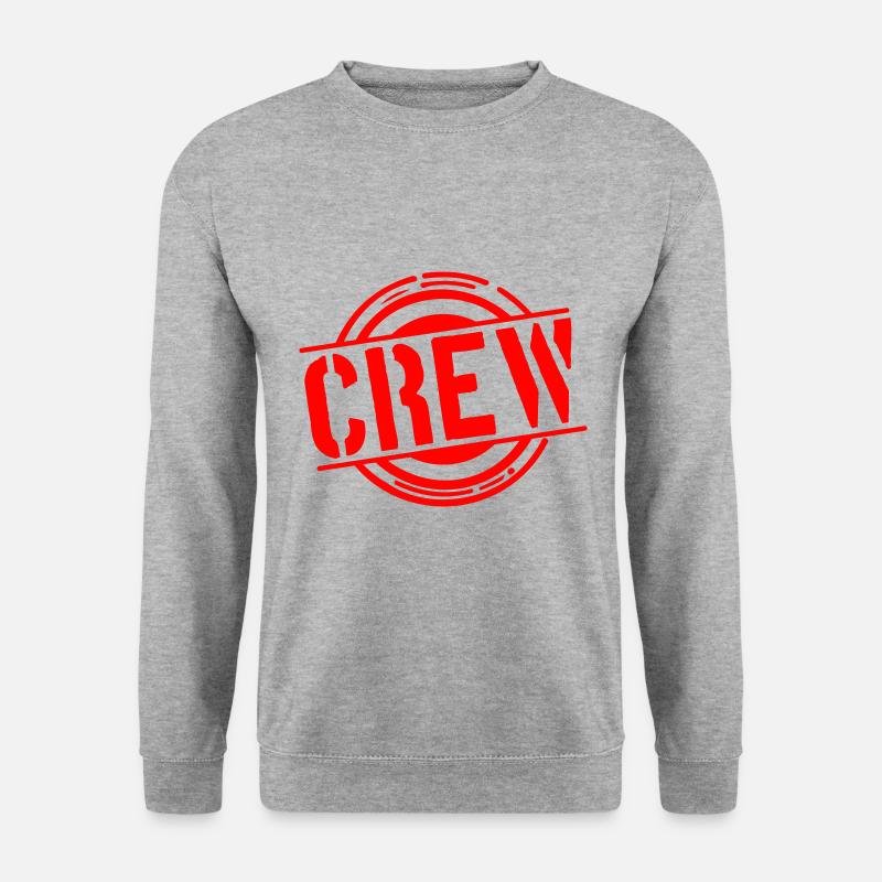 Crew Stempel - Unisex Pullover - Weißgrau meliert
