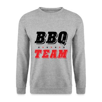Bbq Team - Unisex Pullover - Weißgrau meliert - Vorne - Alina (178cm) & Michal (187cm)