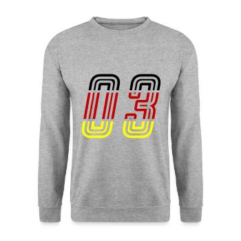 3 Zahl symbol Germany - Unisex Pullover - Weißgrau meliert - Vorne - Alina (178cm) & Michal (187cm)