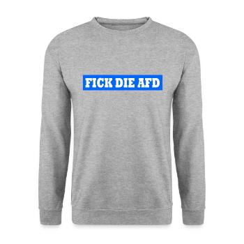 Fick die afd - Unisex Pullover - Weißgrau meliert - Vorne - Alina (178cm) & Michal (187cm)