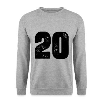 20 number jersey - Unisex Sweatshirt - salt & pepper - Front - Alina (178cm) & Michal (187cm)