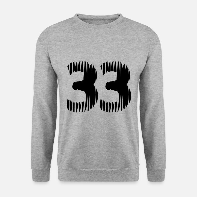 33 Zahl Trikot - Unisex Pullover - Weißgrau meliert