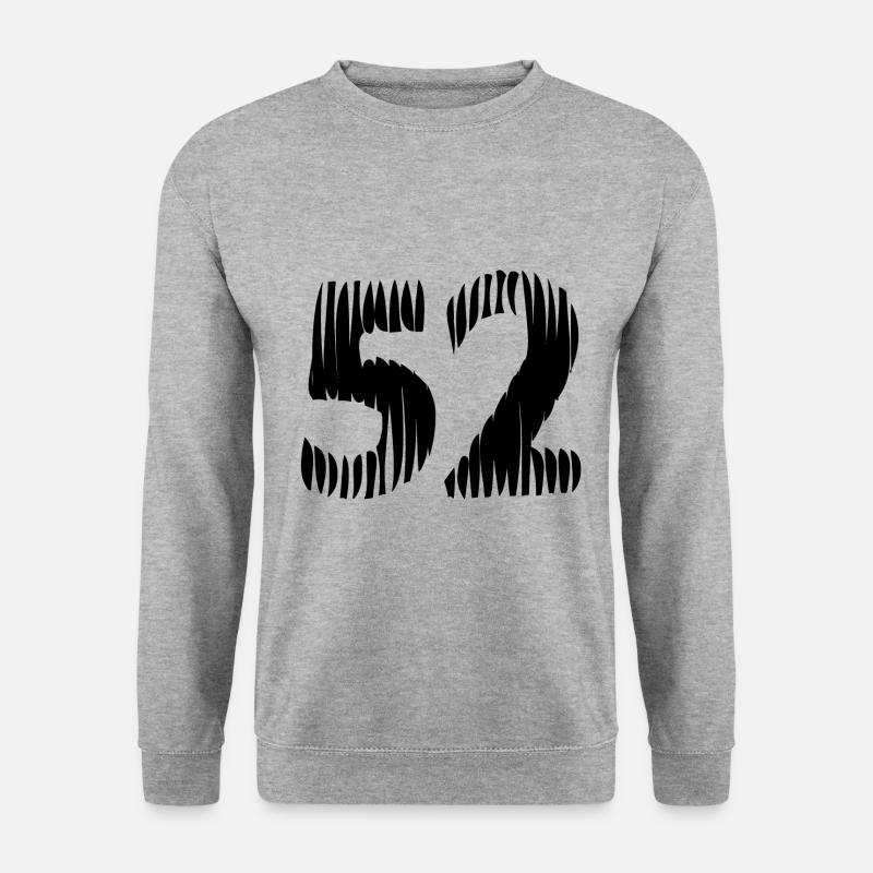 52 Zahl Trikot - Unisex Pullover - Weißgrau meliert