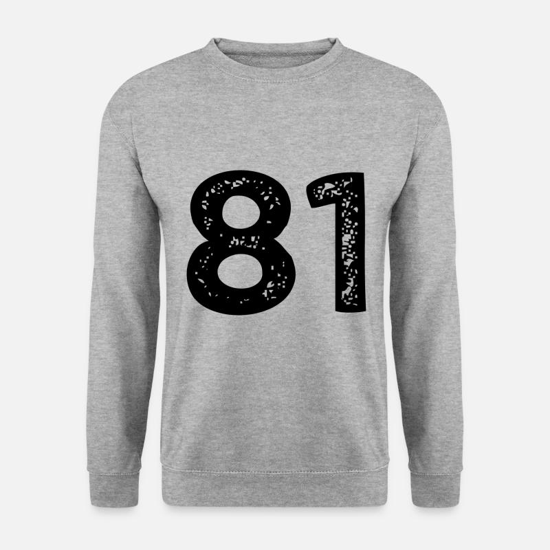 81 Zahl Trikot - Unisex Pullover - Weißgrau meliert