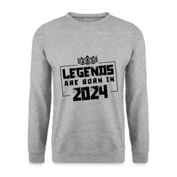 2024 legends born in - Unisex Sweatshirt - salt & pepper - Front - Alina (178cm) & Michal (187cm)