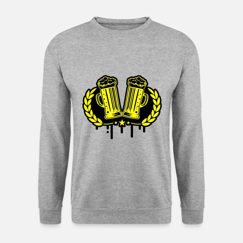 Bier Symbol kranz - Unisex Pullover - Weißgrau meliert