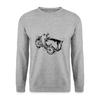 Vélo cargo - Sweat-shirt Unisexe - gris chiné - Devant - Alina (178cm) & Michal (187cm)